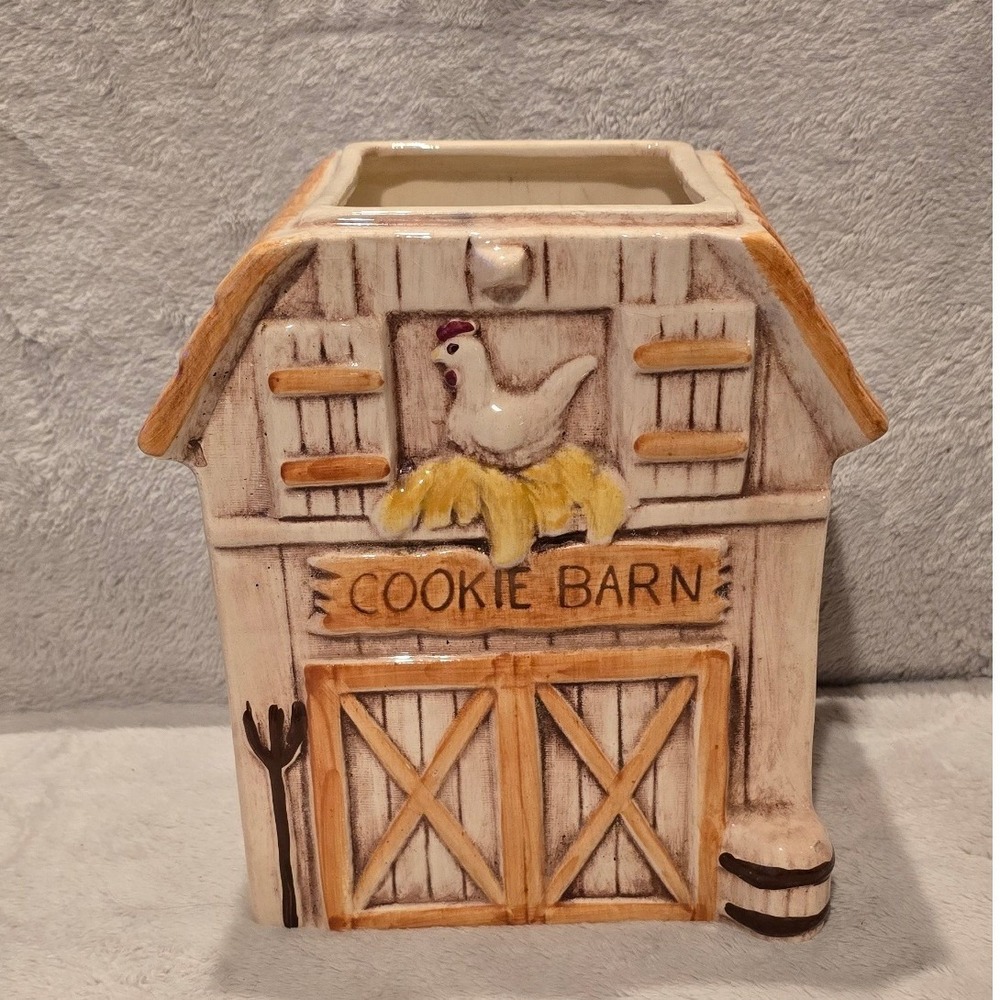 Vintage Treasure Craft Ceramic Cookie Barn Jar Base Only Chicken Rustic Decor
